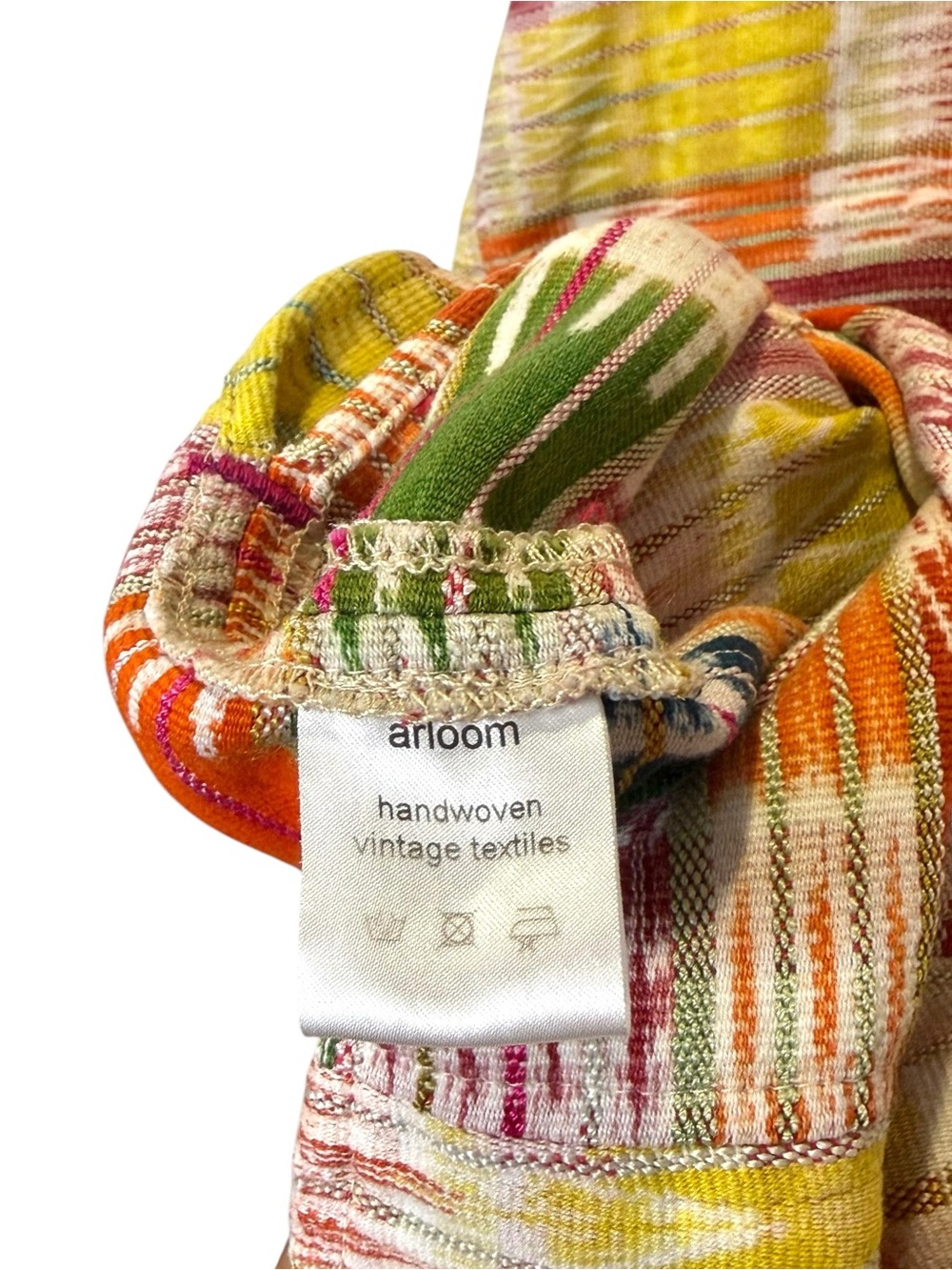 Arloom Size M/L Handwoven Vintage Textile Lola Kaftan Mini Dress With Pockets - Picture 4 of 7